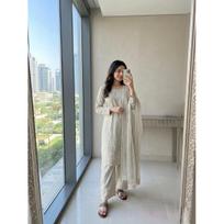 Pakisatni Pure Natural Crepe Palazzo Suit Indian Designer Ethnic Salwar Kameez M-38