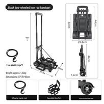 Compact Foldable Trolley with Telescopic Aluminum Handle for Home and Shopping Use