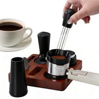 Coffee Tamper Set 7 Pieces Anti-Slip Universal Distribution Tamping Tool Coffee Distributor Accessories Kit For Home Kitchen