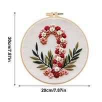 Christmas Embroidery Kit 3 Pieces  DIY Embroidery Christmas Tree Flower Wreath with Hoop Pattern DIY Adults Kit Home Decor