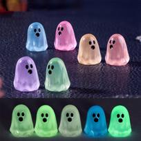 Luminous 10/20Pcs Multicolor Halloween Mini Resin Ghost Glow In The Dark Miniature Ghost Figurines Tiny Ghost Ornaments