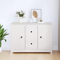 Vidaxl Komoda, Biała, 100X35X74 Cm, Lite Drewno Sosnowe