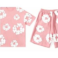Colorful Bitcoin symbol print 2-piece set, suitable for spring and summer matching M