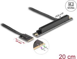DELOCK M.2 Key A+E > PCIe x16 NVMe Adapter gew. 20cm Kabel | 64220 | 4043619642205