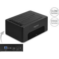 Delock USB dubulto dokstacija 2 x SATA HDD / SSD su klonavimo ir ištrynimo funkcija | 64187 | 4043619641871