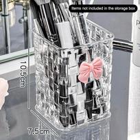 1Pcs Desktop Pen Holder And Storage Box, Featuring A Bow Decoration And Storage Basket, Suitable For Storing Office Supplies