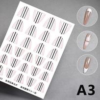 1 Sheet Transparent French Manicure Guide Stickers Strong Adhesive 3D Stencil DIY Nail Art Decals Manicure Salon Tool