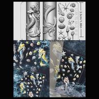 1Pc 3D Acrylic Nail Mold Tulip Sea Shell Jellyfish Goldfish Starfish Design DIY Silicone Manicure Nail Art Decorations