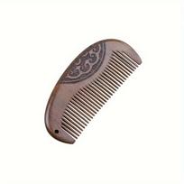 Double-Sided Carved Comb,Narrow-Toothed Anti-Static Hair Brush for Scalp Massage/Styling,Portable Wooden Comb with Floral Design
