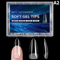 Press On Nails Coffin Oval Almond Soft Gel Full Cover Tips Sculpted Acrylic UV Gel Nail Art Extension System Manicure Tool