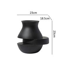 Abstract Geometric Black White Cascading Vase Resin Vases Artwork Decorations Flower Arrangement Accessories Home Decor
