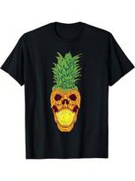 Hawaiian Gothic Pineapple Skull Aloha Beach Pattern Unisex T-shirt XXXL