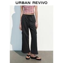 UR2026 Women's Casual Wide-Leg Drawstring Pants L
