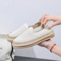 Comfortable Slip On Strap Platform Canvas Flat Loafers Casual Summer Sneakers for Ladies Daily Walking Shoes 35