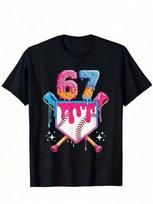A Casual Printed Round Neck Pullover Short Sleeved T-Shirt 67 Six Seven 6-7 - Funny Unisex T-Shirt S