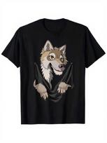 Wolf Animal Lover Printed T-Shirt,Unisex's Printed T-Shirt M