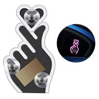 Solar-Powered Love Car Window Light Heart-Shaped Glowing Atmosphere Lamp  Warning Light