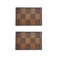 2PCS Stain-Resistant Bamboo Placemat Heat-Resistant Heat-insulating Pad Tea Table Mat  Restaurant 2 Pcs