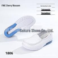 Women's All-Season Cowhide Nurse Shoes: Anti-Odor, Anti-Slip, Quiet, Wear-Resistant with Cushion Sole 7