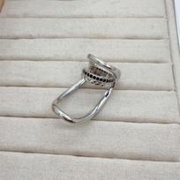 Double Finger Geometric Zirconia Ring - Trendy European American Hip Hop Style for Women.