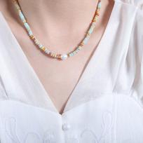Dopamine Pearl Necklace: Colorful Natural Stone Fairy Empress Versatile Jewelry