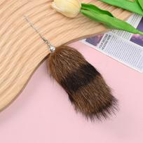 Backpack Plush Tail Keyring Furry Fur Pompom Pendants Fashion Animal Tails Keychain  Car Charms coffee