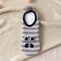 3D Animal Cartoon Coral Fleece Women Sleep Socks Winter Hosiery Floor Socks Korean Ankle Socks D
