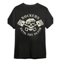 Men's  50s Rock Abilly Motorcycle T-Shirt - Heavy Metal Graphic T-Shirt with Skull and Motorcycle Design, Breathable Summer Fabric, Loose Fit Casual S
