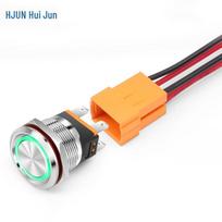 Huijun 22mm 15A Metal Push Button Switch 220V Self-locking with Socket