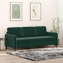 Vidaxl Sofa 3-Osobowa, Ciemnozielony, 180 Cm, Obita Aksamitem