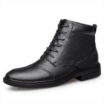 New Autumn/Winter Plus-Size High-Top Fleece-Lined Fashionable Korean Style Leather Shoes 42