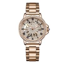 Gadi Starry Sky Mechanical Watch For Women With Roman Dial Waterproof Steel Band