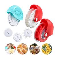 6pcs/set Kitchen Pizza Pastry Lattice Cutter Pastry Pie Decor Cutter Wheel Roller For Crust Baking Cutter Tool Kitchen Gadget random color