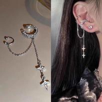 1Pc Fashion Minilist No Piercing Ear Cuff Earrings for Woman Fake Piercing Tassel Star Ear Clips Earrings for Women Jewelry sidabras