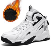 Winter Men Non-slip Wear Resistant Velvet Lined Warm Basketball Outdoor Sports Shoes Thickened Thermal Athletic Footwear for Cold Weather 39