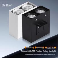 Chihuan Adjustable Recessed COB Square Grille Double-Head Downlight