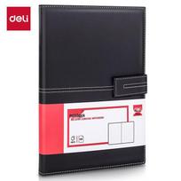 Deli 16K Lychee Texture Magnetic Buckle Leather Notebook