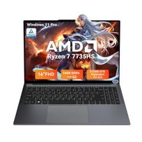 Blackview GamiBook 6 Laptop 16 inch 16GB 512GB AMD Ryzen™ 7 7735HS 8 cores16 threads Windows11 Pro Notebook pilka