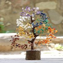 Čakrų medis, Krištolinis medis teigiamos energijos kristalams Gydomieji akmenys Feng shui Septynių čakrų medis 20,32 cm x 25,4 cm