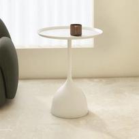 Cream Sand Hair Edge A Few White Moving Coffee Table Mini Balcony Wrought Iron Small Table Light Luxury Creative Side Table 35cm White