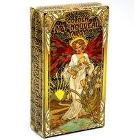 Auksinės Art Nouveau Taro Kaladės Kortos su Vadovu Kortos Okultinis Būrimo Knygų Rinkiniai Pradedantiesiems Klasikinės balta