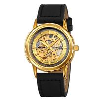 Steel Strip Men's Watches Fully Transparent Dial Automatic Mechanical Watch Waterproof Hardlex Mirror Surface black leather auksas