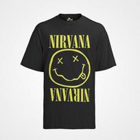 Retro Nirvana Smiley Bands Musik Rock Grunge Kurt 80s Herren Bio T-Shirt S