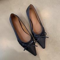 Ballerina Satin Women's Flat Shoes Comfort Non-slip Pointed Toe Ladies Loafers Flats Elegant Bowknot Women's Single Shoes 35