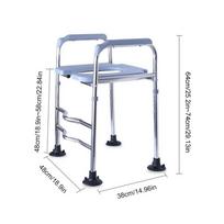 Raised Toilet Seat Toilet Booster Chairs with Armrests Stainless Steel Elevated Toilet Seat Frame Portable Elderly Aids Helper mėlyna