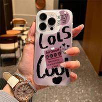 English Pink Label for IPhone16/14/13 Mobile Phone Case 14Promax Frosted 11/12 Anti-fall Xs/xr For  Apple 16E
