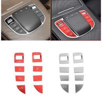8 PCS automobilio centrinės konsolės daugialypės terpės pelės jungiklio mygtuko dangtelio apdaila, skirta Mercedes Benz CE klasė W205 W213 GLC X253 - Model A Sliver
