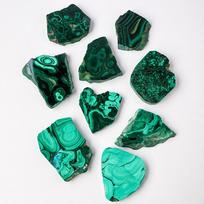 Natural Crystal Green Eyes Malachite Raw Stone Healing Stone Divination Slab Mineral Specimen Home Ornament Decoration