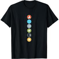 Gloomhaven Element Symbol Fire Ice Air Earth Light Darkness T-Shirt(1) S juoda