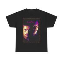 Seven Movie Poster Tshirt Vintage Brad Pitt Morgan Freeman Unisex Heavy Cotton Unisex T-Shirt XXXXL